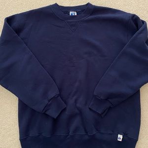 Vintage 90s Russell Navy Crewneck Sweater Pullover Size Large